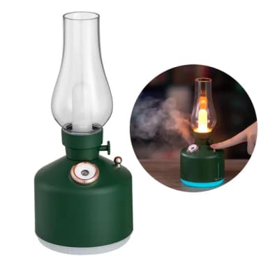 【復古時光】USB煤油燈造型夜燈加濕器280ml(療癒 舒適 安眠 水氧機 補水儀 精油香氛機 擴香機 七彩氛圍燈)