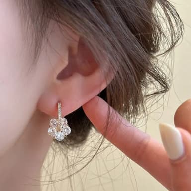 【Oni 歐妮】碎鑽小花 耳針穿式耳環耳釘耳骨環 耳飾925銀針