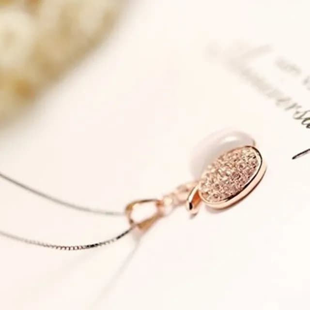 【米蘭精品】現貨+預購 925純銀項鍊鑲鑽吊墜(精緻小巧繽紛亮眼母親節情人節生日聖誕節禮物女飾品73fy25)