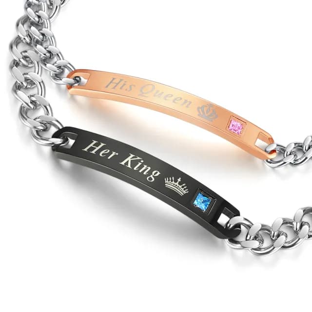 【GIUMKA】手鍊．王者之戀．情侶手鏈．黑/玫(情人節禮物)