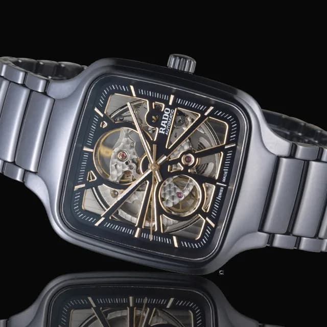 【Rado 雷達表】True真系列方形開芯自動機械腕錶 R02送禮推薦(R27086162)