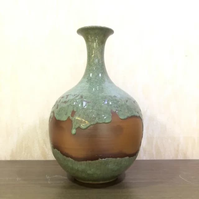 【創藝工坊】青瓷冰裂擋瓶(生活陶 瓷器 青瓷冰裂 極致藝品 擋瓶)