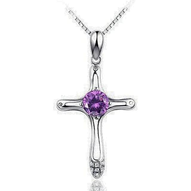【米蘭精品】現貨+預購 925純銀項鍊鑲鑽吊墜(簡約十字架造型母親節情人節生日聖誕節交換禮物女飾品73fy47)