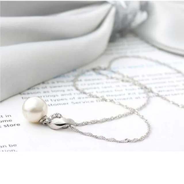 【米蘭精品】現貨+預購 925純銀項鍊珍珠吊墜(高貴優雅簡潔亮眼母親節情人節生日聖誕節禮物女飾品73fy39)