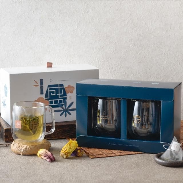 【Funbodhi 方菩提】盛-雙層玻璃對杯 雙層隔熱有柄玻璃杯(玻璃杯禮盒 生日禮物)