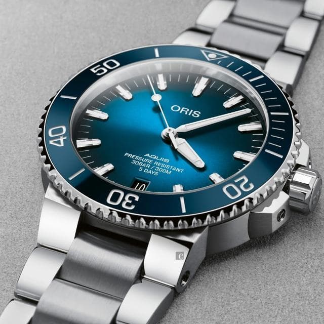 【ORIS 豪利時】Aquis 五日鍊全新自製機芯 Calibre 400 潛水錶 送禮 禮物 推薦(0140077634135-0782409PEB)