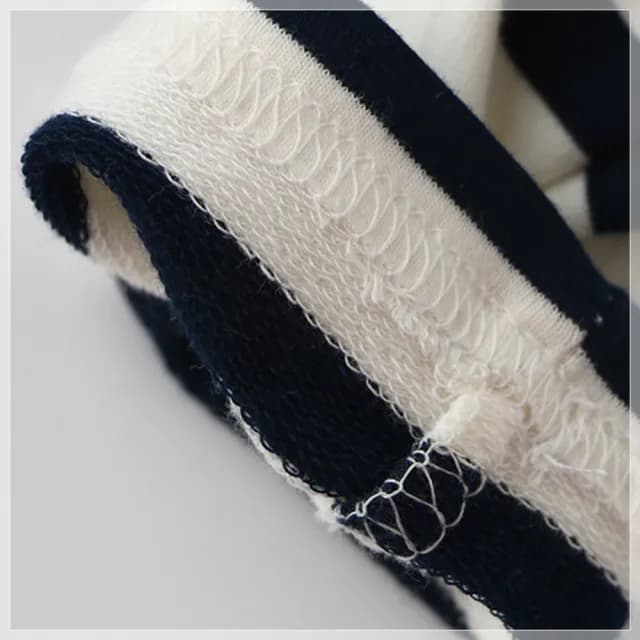 【橘魔法】深藍條紋毛圈棉長袖上衣(衛衣 薄長袖 中性款 男童 女童 小童 中童 兒童 童裝)