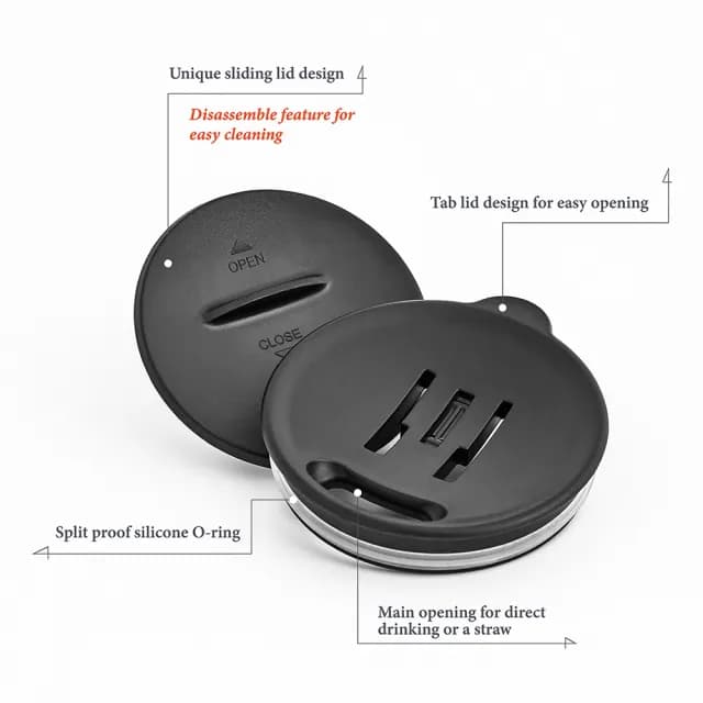 【美國GrandTies】滑蓋式460ML真空不鏽鋼保溫杯/馬克杯黑/白/藍/紅-保冷/保溫(交換禮物首選)