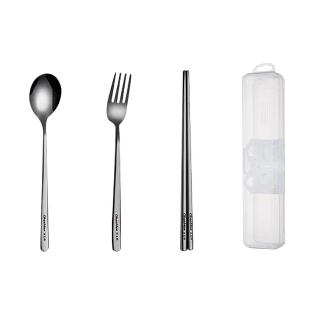 【樂邁家居】醫療級 316不鏽鋼 餐具組(鋼本色-附贈 收納盒)