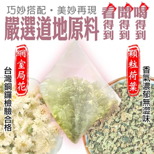 【蔘大王】台灣菊花荷葉降降茶包X2組（6gX10入/組）(油切神隊友 揮別油油膩膩)