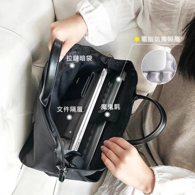 【BONum 博紐】情人節禮物 女用牛津布簡約輕巧14吋筆電包(時尚 電腦包 女用 女仕 筆電包 上班