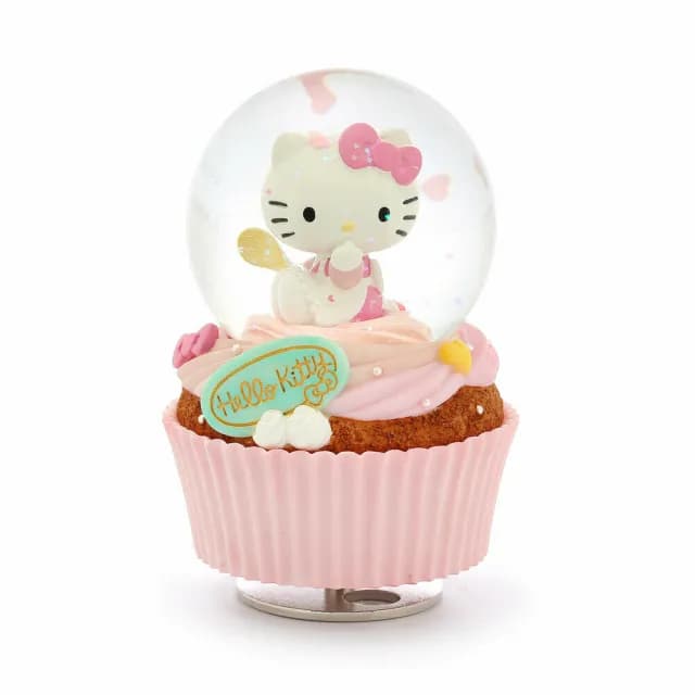 【JARLL 讚爾藝術】Hello Kitty 甜點 水晶球音樂盒(生日禮物 情人禮物 閨蜜禮物)