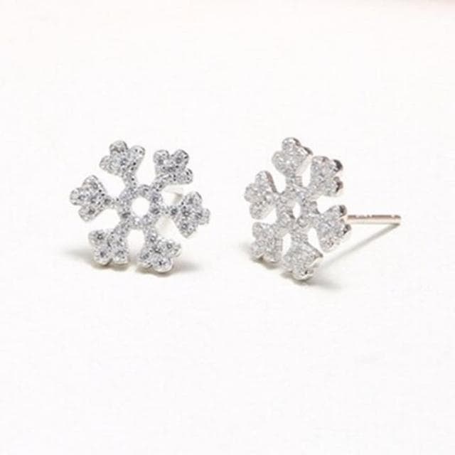 【米蘭精品】現貨+預購 925純銀耳環鑲鑽耳飾(創意雪花造型情人節生日聖誕節交換禮物女飾品73dy51)