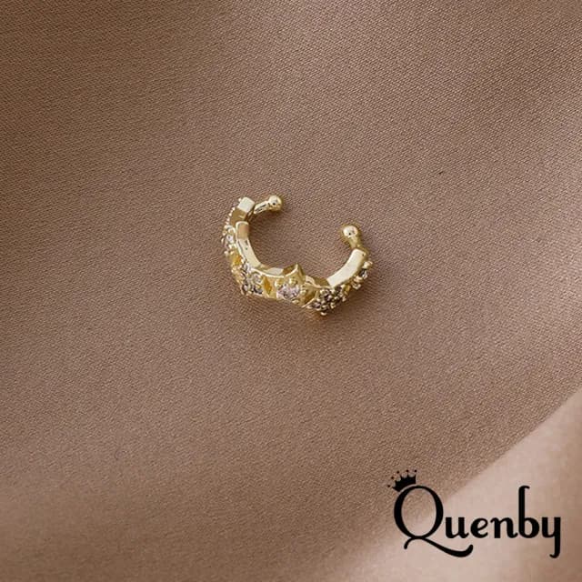 【Quenby】璀璨星芒排鑽設計耳骨夾(耳扣/飾品/配件) - momo購物網 - 好評推薦 -