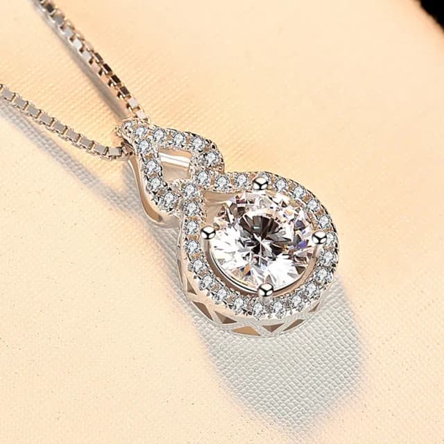 【米蘭精品】現貨+預購 莫桑鑽項鍊925純銀吊墜(1克拉8心8箭鏤空葫蘆情人節生日聖誕節禮物女飾品73yk37)