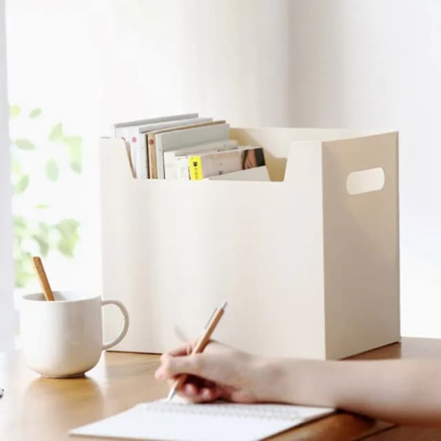 【品川製物】書籍收納盒(收納桌面文具 保養品 簡約的桌面雅致有質感)