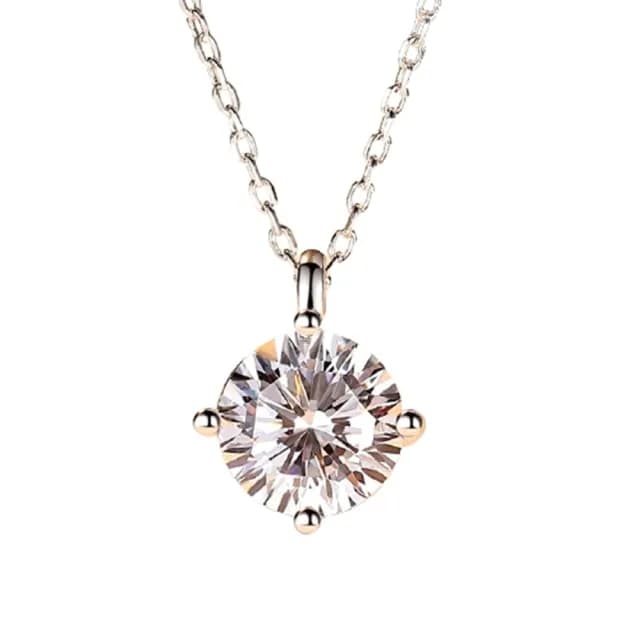 【米蘭精品】現貨+預購 莫桑鑽項鍊925純銀吊墜(2ct四爪鑲嵌單鑽聖誕節情人節生日交換禮物女飾品73yk27)
