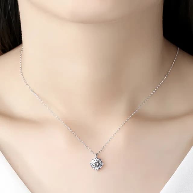 【米蘭精品】現貨+預購 莫桑鑽項鍊925純銀吊墜(2ct四爪鑲嵌單鑽聖誕節情人節生日交換禮物女飾品73yk27)