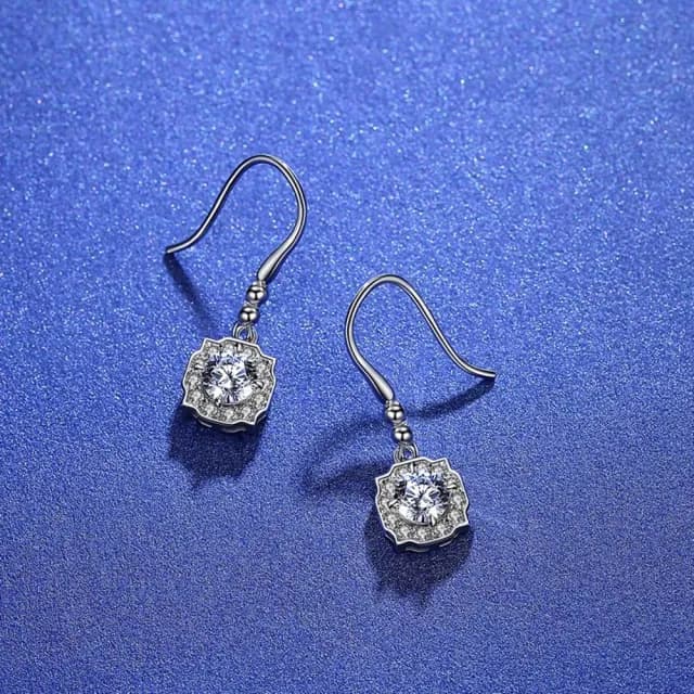 【米蘭精品】現貨+預購 莫桑鑽耳環925純銀耳針(1ctD色八心八箭方型情人節生日聖誕節禮物女飾品73yk59)