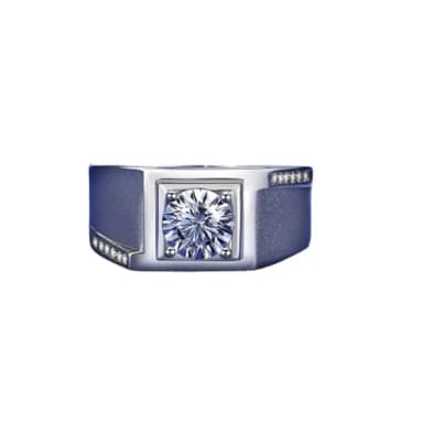 【米蘭精品】現貨+預購 莫桑鑽戒指925純銀(1克拉8心8箭微鑲噴砂聖誕節情人節生日交換禮物男飾品73yk67)