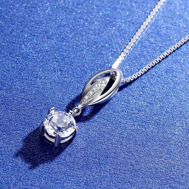 【米蘭精品】現貨+預購 莫桑鑽項鍊925純銀吊墜(1ct微鑲排鑽聖誕節情人節生日交換禮物女飾品2色73yk81)