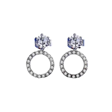 【米蘭精品】現貨+預購 莫桑鑽耳環925純銀耳針(0.3ct雙戴法圓圈時尚情人節生日禮物女飾品73yk90)