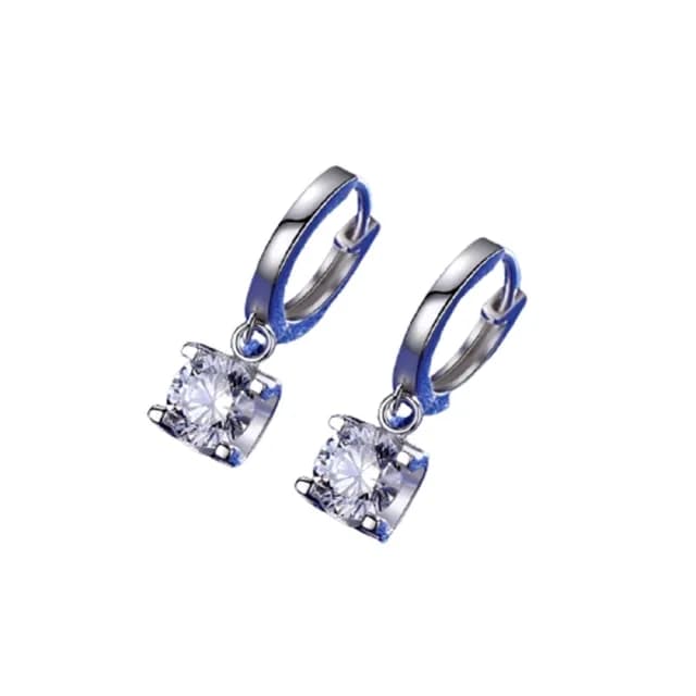 【米蘭精品】現貨+預購 莫桑鑽耳環925純銀耳圈(2克拉牛頭爪鑲嵌聖誕節情人節生日交換禮物女飾品73yk104)