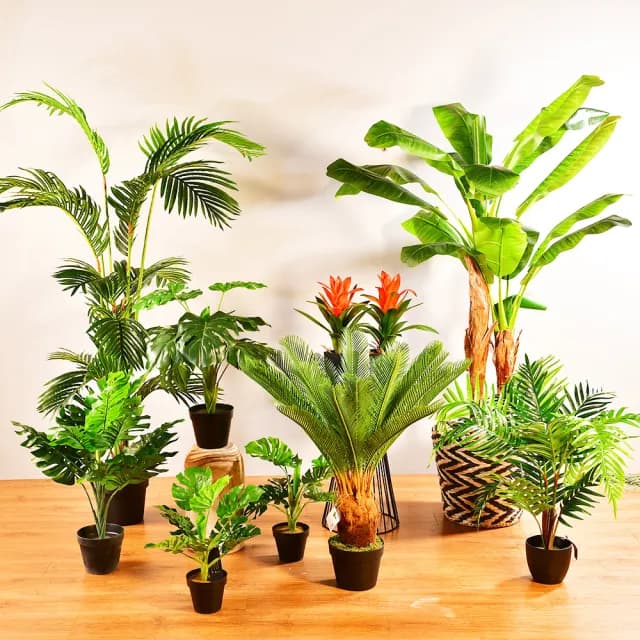 【YU Living 信歐傢居】仿真棕櫚樹綠色植物盆栽 高90CM 綠色(人造樹 仿真盆栽 裝飾盆栽 室內裝飾 園藝)