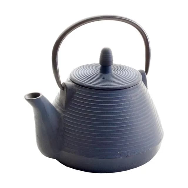 【IBILI】Java鑄鐵濾茶壺 橫紋藍1L / 泡茶 下午茶 茶具