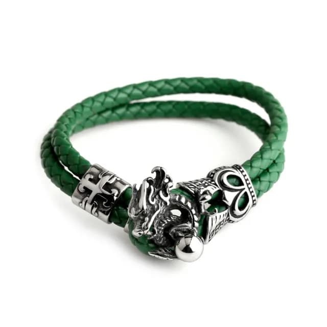 【AchiCat】編織皮手鍊．龍年開運．中性(白色情人節禮物)