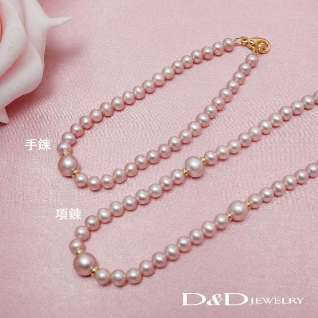 【D&D JEWELRY】日系典雅天然珍珠手鍊(紫珠)