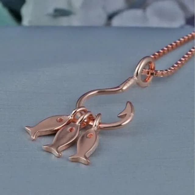 【米蘭精品】現貨+預購 925純銀項鍊玫瑰金吊墜(小魚如魚得水母親節情人節生日聖誕節禮物女飾品73fy129)