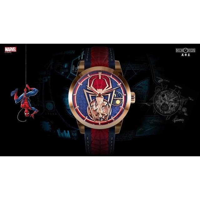 【MEMORIGIN 萬希泉】x MARVEL 漫威 蜘蛛人陀飛輪手錶 送禮 禮物 推薦(MV0423-4894379460482)
