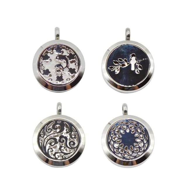 【EMPTY】銀色不鏽鋼鏤空精油吊墜(精美不鏽鋼精品系列)