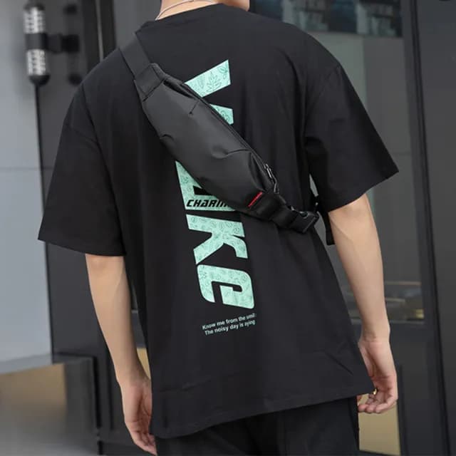 【BONum 博紐】情人節禮物 七夕 ins潮男有型簡約輕便小背包 腰包 胸包(外出 男用 背包 腰包 胸包 小