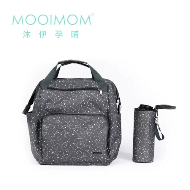 【MOOIMOM 沐伊孕哺】情人節禮物 幾何星空媽媽包(防水包 實用大容量/實用大容量/女包/後背包/防潑水/手提包