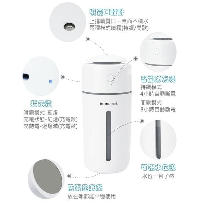 【Jo Go Wu】智能七彩奈米噴霧香薰機加濕器-供電款(水氧機/香氛機/小夜燈/精油燈/淨化空氣)