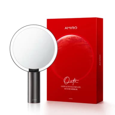 【AMIRO】全新第三代 Oath 自動感光 LED化妝鏡-黛麗黑(美妝鏡 彩妝鏡 情人節禮物 禮盒 送禮)