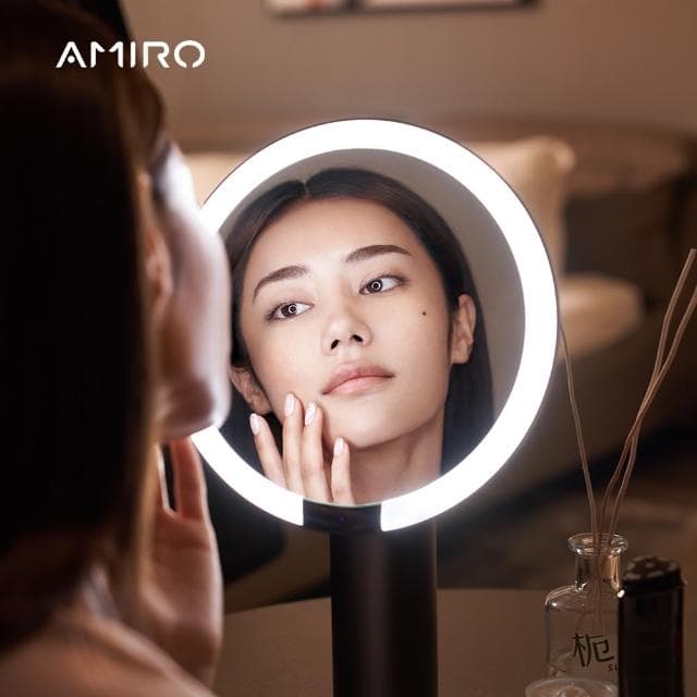 【AMIRO】全新第三代 Oath 自動感光 LED化妝鏡-黛麗黑(美妝鏡 彩妝鏡 情人節禮物 禮盒 送禮)