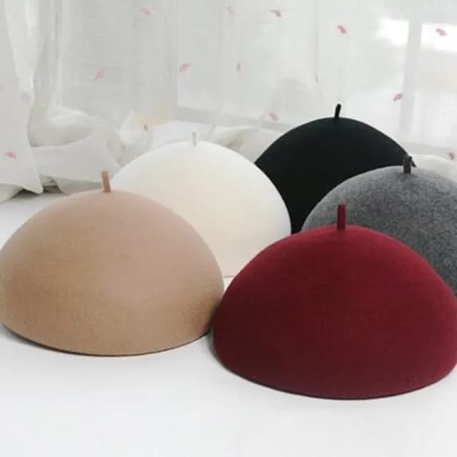 【米蘭精品】現貨+預購 羊毛呢帽貝雷帽(保暖時尚簡約可愛百搭情人節生日聖誕節交換禮物女帽子73tk15)