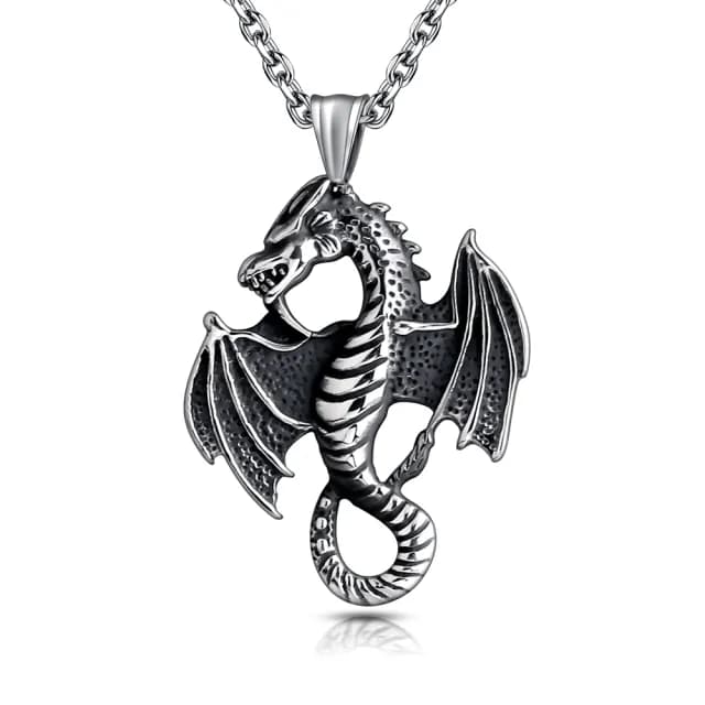 【AchiCat】項鍊．龍．翅膀．低敏．男生(白色情人節禮物)