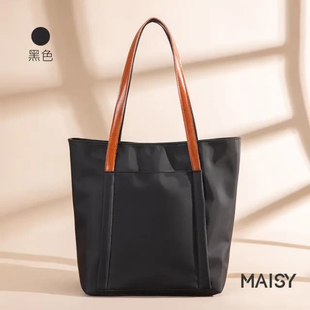 【MAISY】情人節禮物 防潑水牛津布通勤肩背包(防水包 現+預 卡其色 / 黑色 / 墨綠色)