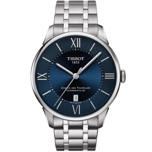【TISSOT 天梭 官方授權】杜魯爾系列動力80小時機械錶-藍x銀/42mm 禮物 送禮 推薦(T0994071104800)