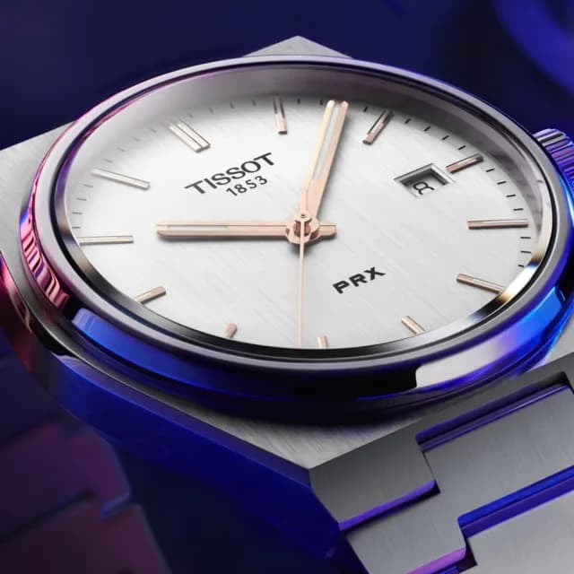 【TISSOT 天梭 官方授權】PRX 系列 70年代復刻石英錶-銀/40mm 禮物 送禮 推薦(T1374101103100)
