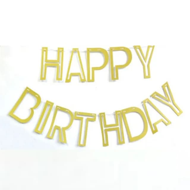 【橘魔法】簍空磨砂金蔥生日快樂+三角旗拉條組(布置用品 週歲 生日快樂 場景布置 場地布置)