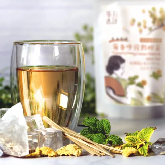 【梁山水泊】台灣菊香蜂荷朝檸茶包1.9gx8入(苗栗銅鑼杭菊/香蜂草/檸檬草/薄荷)