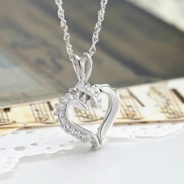 【米蘭精品】現貨+預購 925純銀項鍊鑲鑽吊墜(韓版流行心型時尚情人節生日聖誕節交換禮物女飾品73dk75)