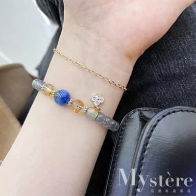 【my stere 我的時尚秘境】母親節禮物 現貨-秘境夢幻款-天然月光石配藍晶手珠(癸卯招財必備款 發發發)