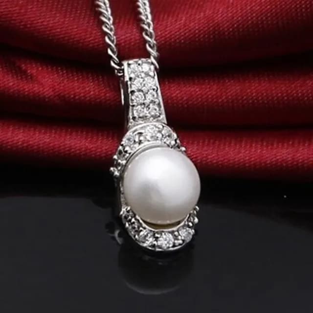 【米蘭精品】現貨+預購 925純銀項鍊珍珠吊墜(精選時尚鑲鑽精美情人節生日聖誕節交換禮物女飾品73dh11)
