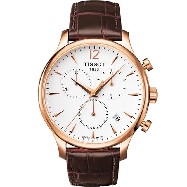 【TISSOT 天梭】Tradition復刻三眼計時手錶-42mm 禮物 送禮 推薦(T0636173603700)